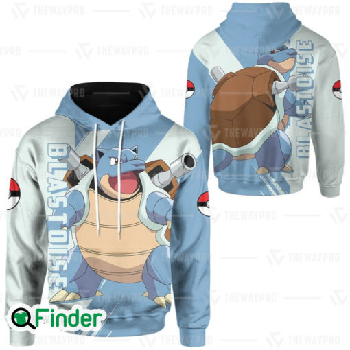 Blastoise pokemon starter water type of Kanto 3D hoodie