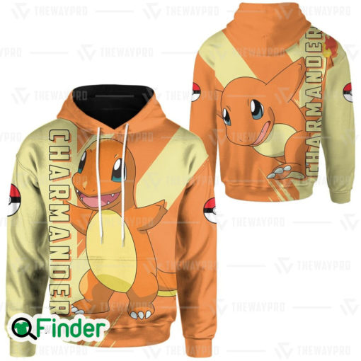 Charmander pokemon Starter fire type of Kanto 3D Hoodie