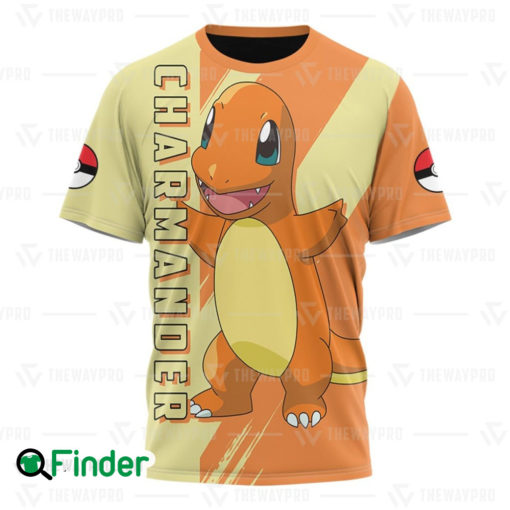 Charmander pokemon Starter fire type of Kanto 3D T shirt