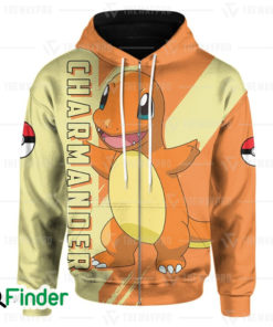 Charmander pokemon Starter fire type of Kanto 3D zip Hoodie