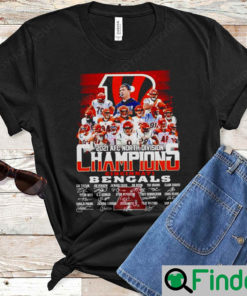 Cincinnati Bengals 2021 AFC North Division Champions Signatures Shirt 1