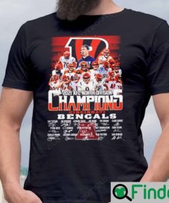 Cincinnati Bengals 2021 AFC North Division Champions Signatures T Shirt