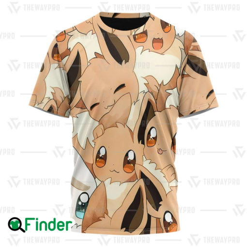 Eevee Pokemon normal type of Kanto 3D T shirt