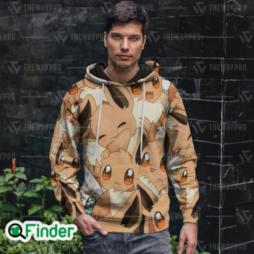 Eevee Pokemon normal type of Kanto 3D hoodie 2