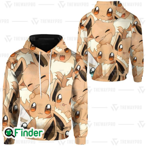 Eevee Pokemon normal type of Kanto 3D hoodie