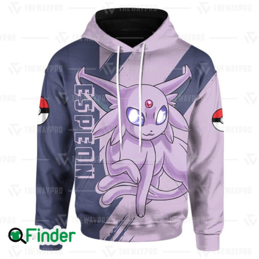 Espeon pokemon psychic type eevee evolution 3D hoodie 1