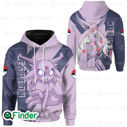 Espeon pokemon psychic type eevee evolution 3D hoodie