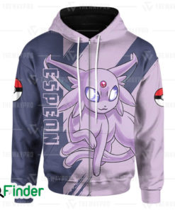 Espeon pokemon psychic type eevee evolution 3D zip hoodie