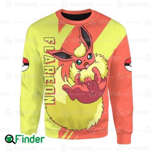 Flareon pokemon fire type eevee evolution 3D Sweatshirt