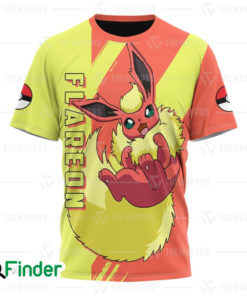 Flareon pokemon fire type eevee evolution 3D T shirt 1