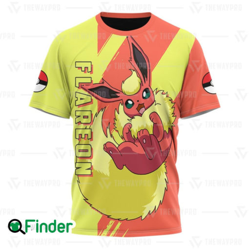 Flareon pokemon fire type eevee evolution 3D T shirt 1