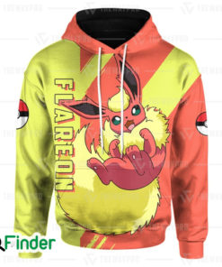 Flareon pokemon fire type eevee evolution 3D hoodie 1