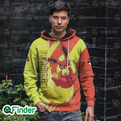 Flareon pokemon fire type eevee evolution 3D hoodie 2