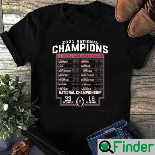 Georgia Bulldogs 2021 National Champions Schedule Score Shirt