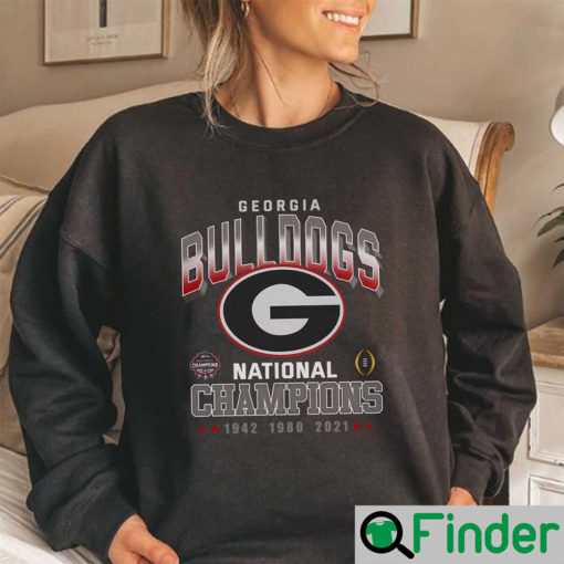 Georgia Bulldogs National Champions 1942 1980 2021 Sweatshirt 1