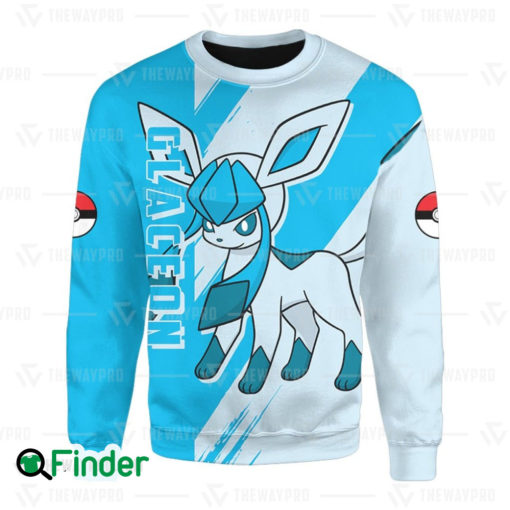 Glaceon pokemon ice type eevee evolution 3D Sweatshirt