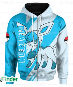 Glaceon pokemon ice type eevee evolution 3D hoodie 1