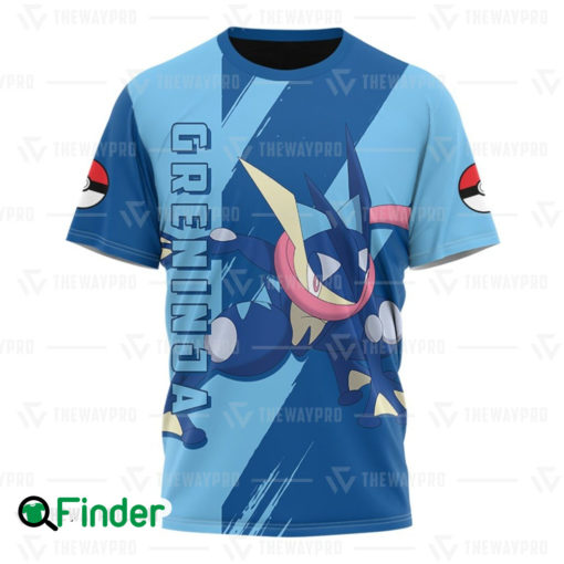 Greninja pokemon starter water type of kalos 3D T shirt