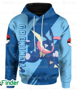 Greninja pokemon starter water type of kalos 3D hoodie 1