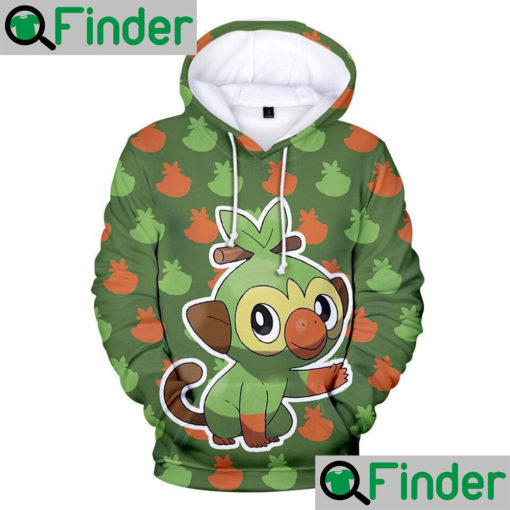 Grookey The Grass type starter choice and first Pokemon in the Galar Pokedex pokemon Sword and Shield Hoodie