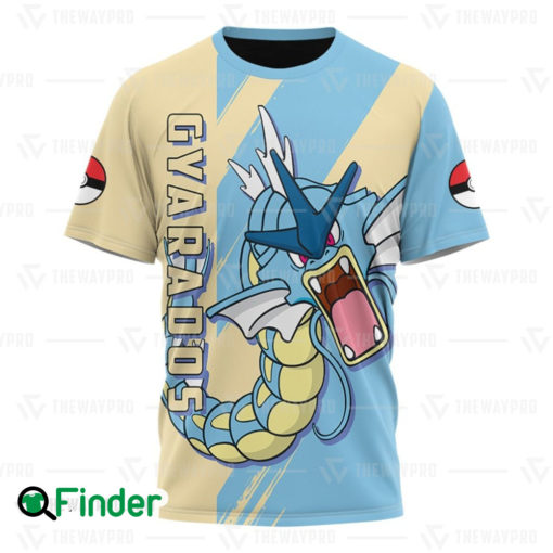 Gyarados pokemon of Kanto dual type water flying 3D T shirt