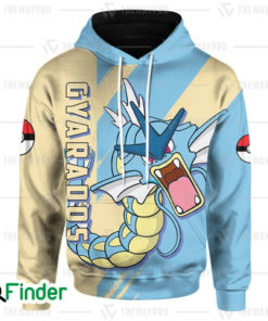 Gyarados pokemon of Kanto dual type water flying 3D hoodie 1