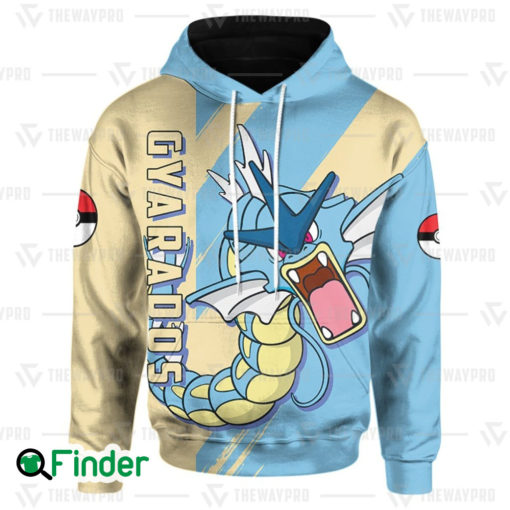 Gyarados pokemon of Kanto dual type water flying 3D hoodie 1