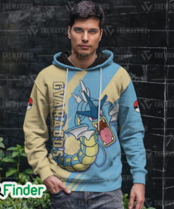 Gyarados pokemon of Kanto dual type water flying 3D hoodie 2