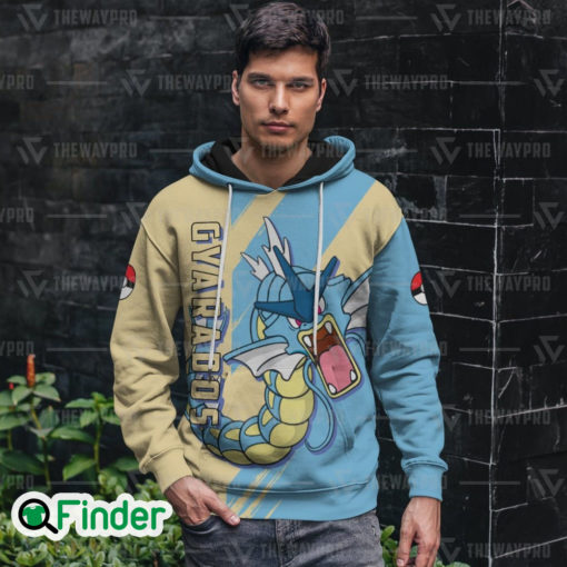 Gyarados pokemon of Kanto dual type water flying 3D hoodie 2