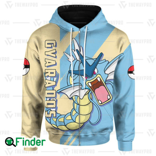 Gyarados pokemon of Kanto dual type water flying 3D zip hoodie