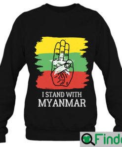 I Stand With Myanmar Free Myanmar In Solidarity With Myanmar Long Sleeve 1