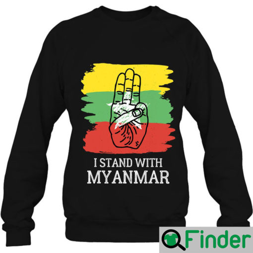 I Stand With Myanmar Free Myanmar In Solidarity With Myanmar Long Sleeve 1