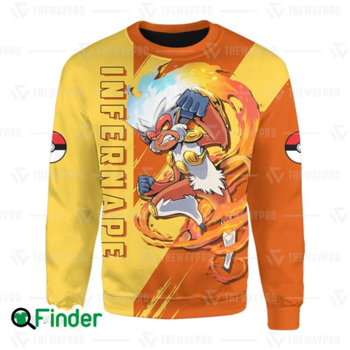 Infernape starter fire of sinnoh dual type fire fighting 3D Sweatshirt