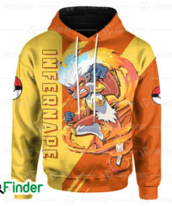 Infernape starter fire of sinnoh dual type fire fighting 3D hoodie 1