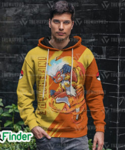 Infernape starter fire of sinnoh dual type fire fighting 3D hoodie 2