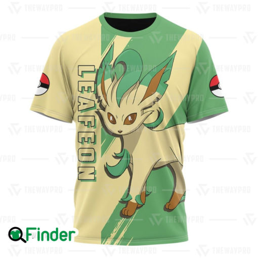 Leafeon pokemon grass type eevee evolution 3D T shirt