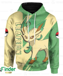 Leafeon pokemon grass type eevee evolution 3D hoodie 1