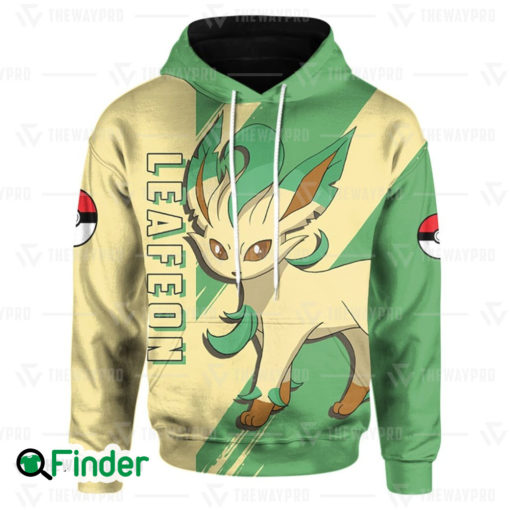 Leafeon pokemon grass type eevee evolution 3D hoodie 1