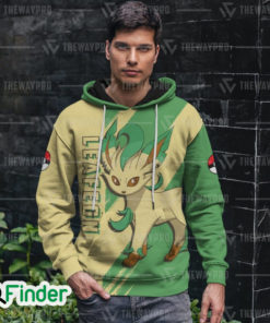 Leafeon pokemon grass type eevee evolution 3D hoodie 2