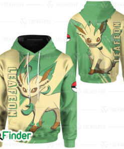 Leafeon pokemon grass type eevee evolution 3D hoodie