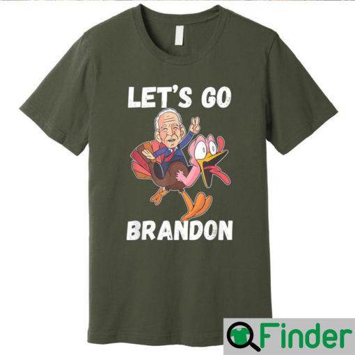 Lets Go Brandon Funny Thanksgiving Day Anti Biden Cartoon Shirt