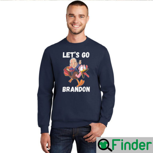 Lets Go Brandon Funny Thanksgiving Day Anti Biden Cartoon Sweatshirt