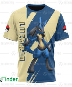 Lucario pokemon dual type steel fighting of sinnoh 3D T shirt