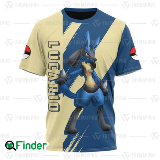 Lucario pokemon dual type steel fighting of sinnoh 3D T shirt