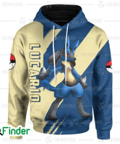 Lucario pokemon dual type steel fighting of sinnoh 3D hoodie 1