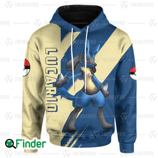 Lucario pokemon dual type steel fighting of sinnoh 3D hoodie 1