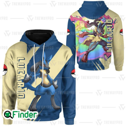 Lucario pokemon dual type steel fighting of sinnoh 3D hoodie