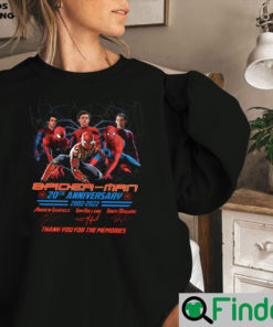 Marvel Spider Man 20th Anniversary 2002 2022 Signatures Thank You For The Memories Sweatshirt