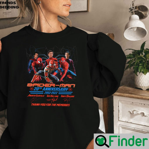 Marvel Spider Man 20th Anniversary 2002 2022 Signatures Thank You For The Memories Sweatshirt