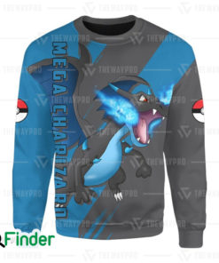 Mega Charizard X pokemon dual type fire dragon 3D Sweatshirt